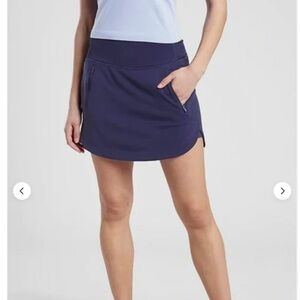 Athleta Fairway Golf Skort 26” Navy Blue Women’s Size L Activewear Golf Tennis